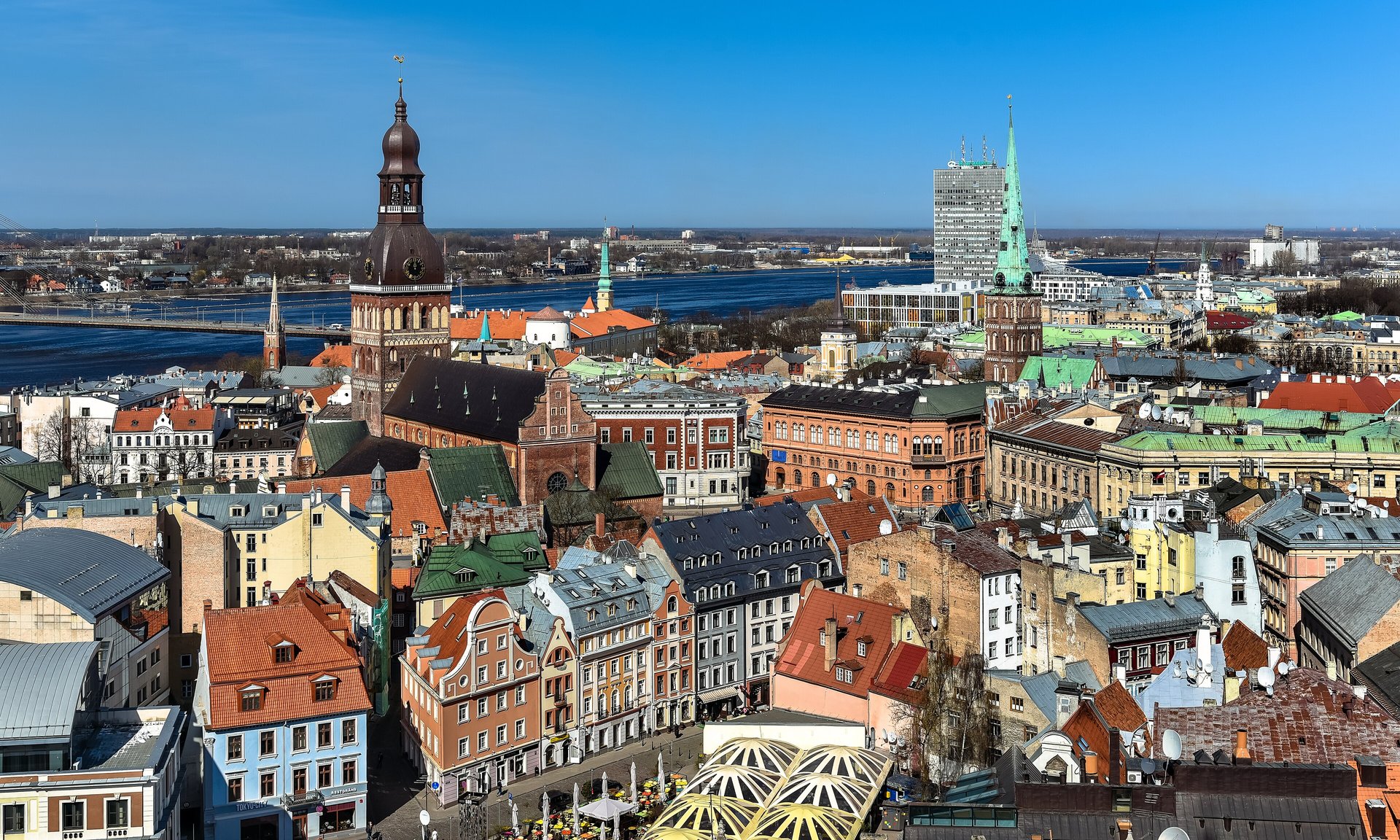 Riga old town sunset